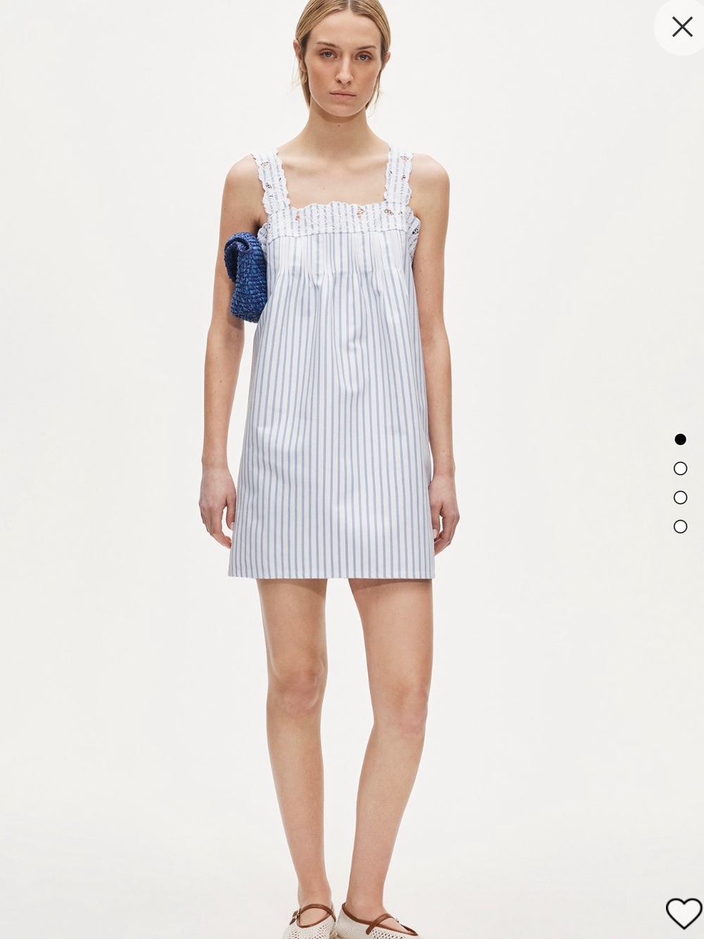 New with tags J.Crew Ondine Striped double cotton poplin striped blue dress